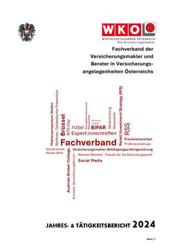 Jahres- und Tätigkeitsbericht 2024 (Cover; Quelle: FV Versicherungsmakler)