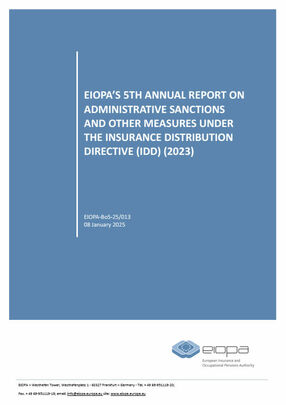 Eiopa-Bericht zu IDD-Sanktionen 2023 (Cover; Quelle: Eiopa)