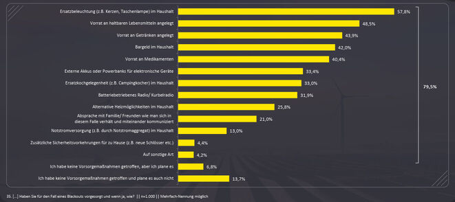 Für den Blackout getroffene Vorsorgemaßnahmen (Grafik: EY)