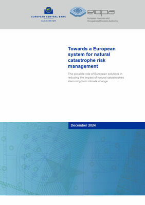 Gemeinsames Papier von EZB und Eiopa zur Absicherung gegen Naturkatastrophen (Cover; Quelle: Eiopa/EZB)