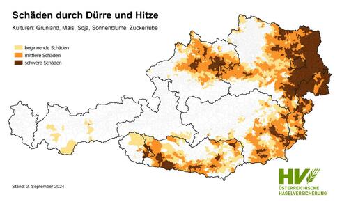 Dürreschäden in Österreich (Grafik: Österr. Hagelversicherung)